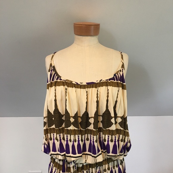 Anthropologie Mara Hoffman Tassel Print Tank Dress - Picture 3 of 7